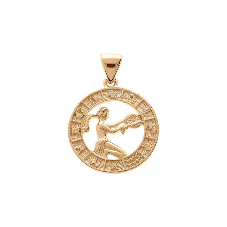 Pendentif mode Vierge en vermeil avec motif silhouette féminine