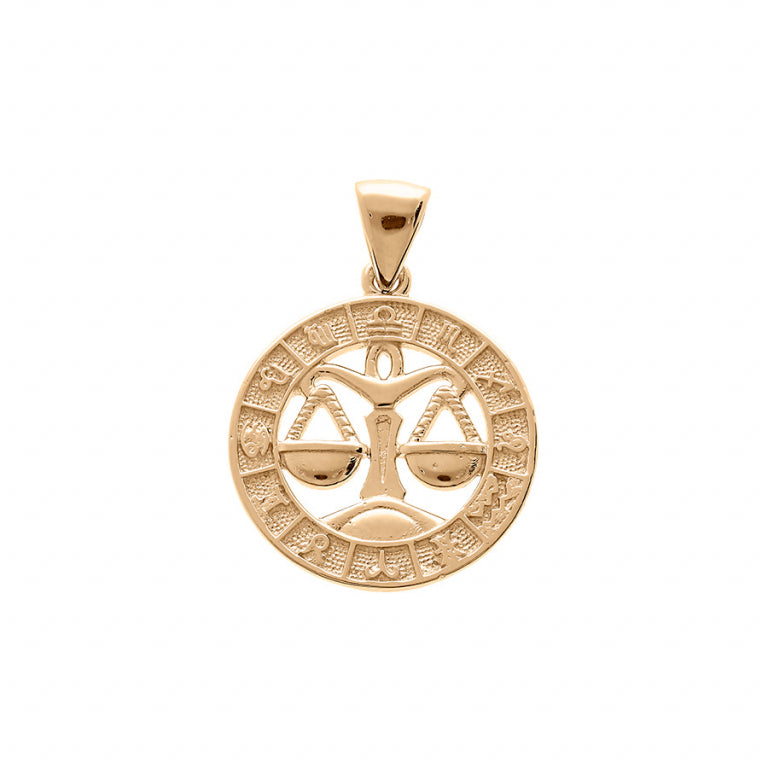 Pendentif mode balance en vermeil avec finition polie