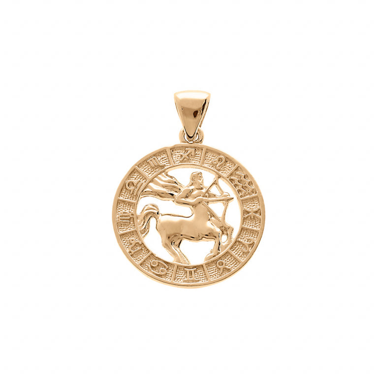 Pendentif mode sagittaire zodiaque en vermeil