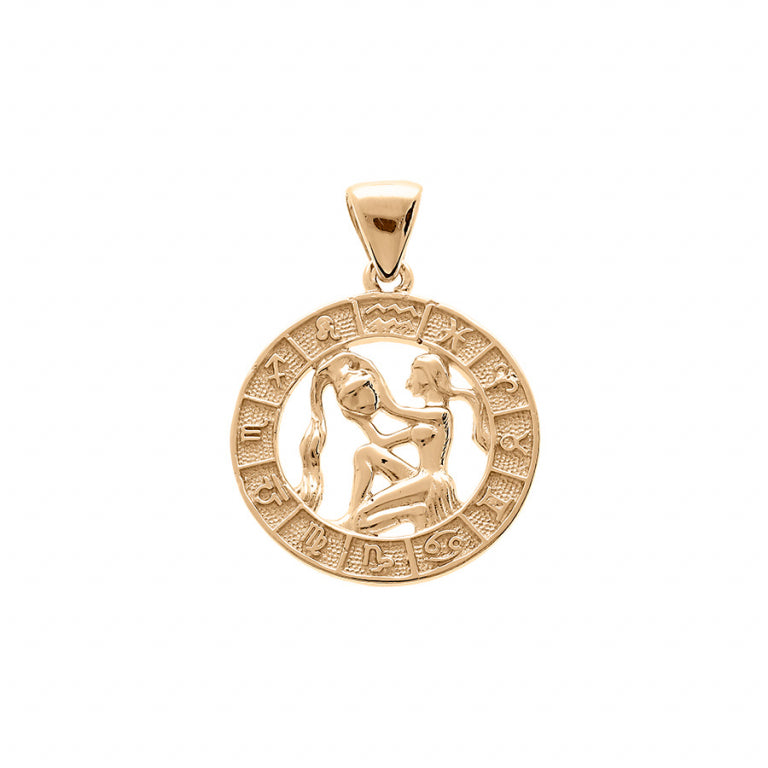 Pendentif mode zodiaque Verseau en vermeil