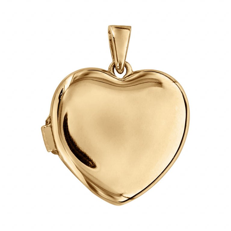 Pendentif mode cœur gravable en vermeil surface polie