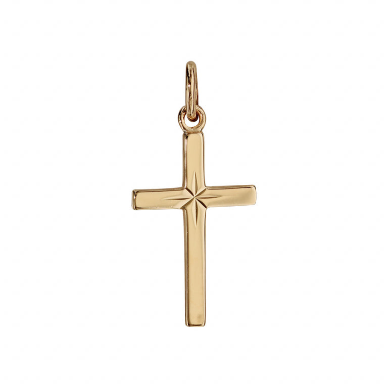 Pendentif mode croix étoile en vermeil