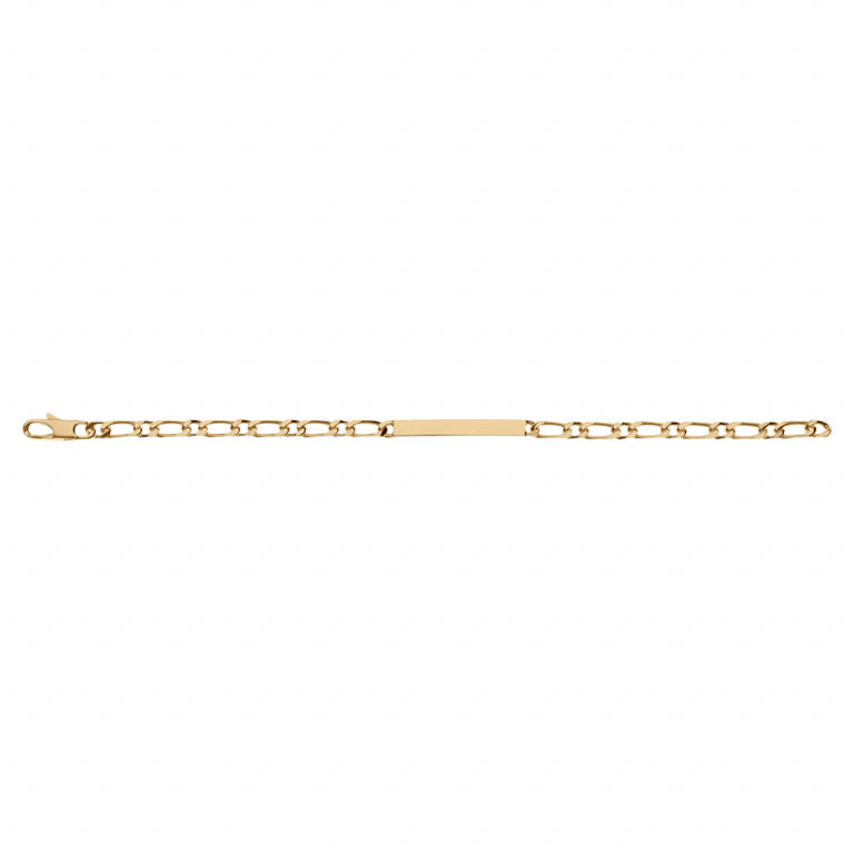 Bracelet identité plaque gravable – Plaqué or | Azuline vue 2