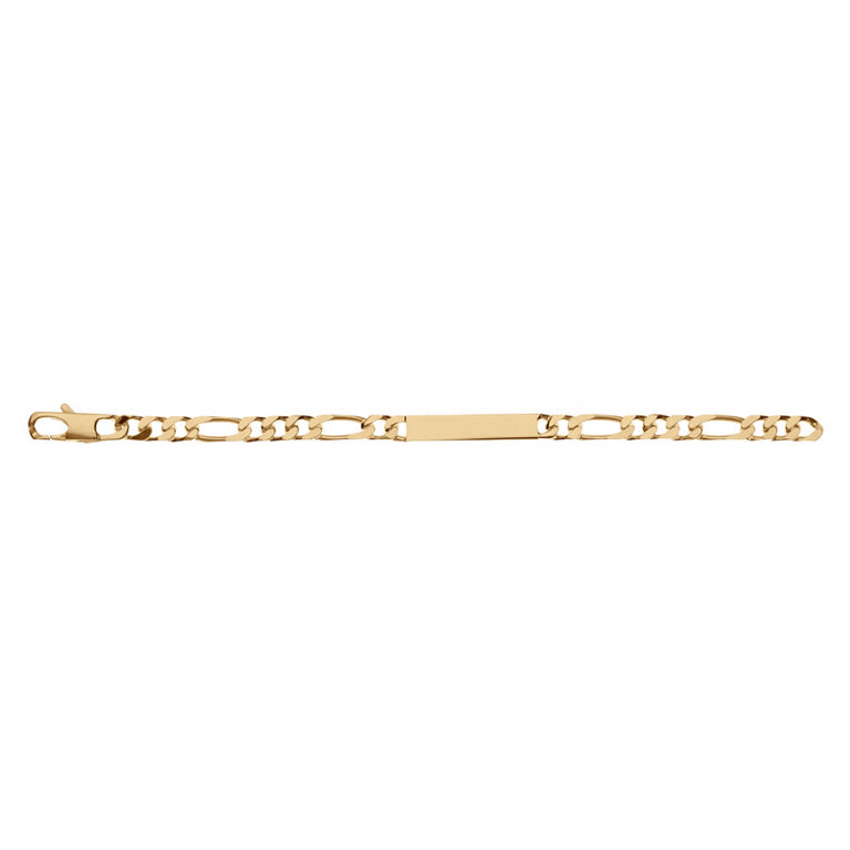 Bracelet identité gourmette plaque gravable – Plaqué or | Azuline vue 2