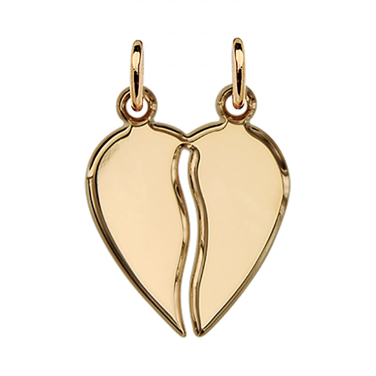 Pendentif mode cœur à partager en Plaqué Or