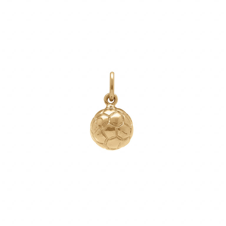 Pendentif ballon de foot en Plaqué Or vue de face