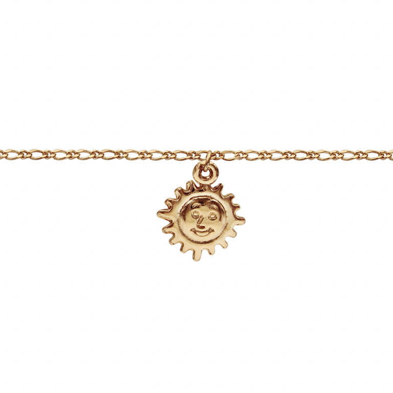 Zon enkelketting – zilver verguld met fijn goud | Azulin-weergave 2
