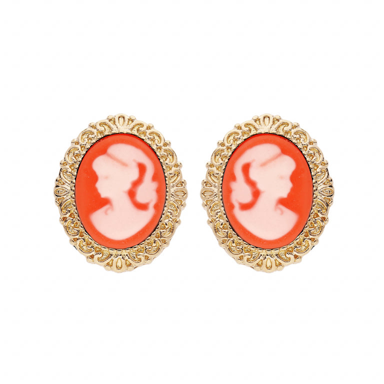 Cameo - Rose - Gold Plated - Earrings