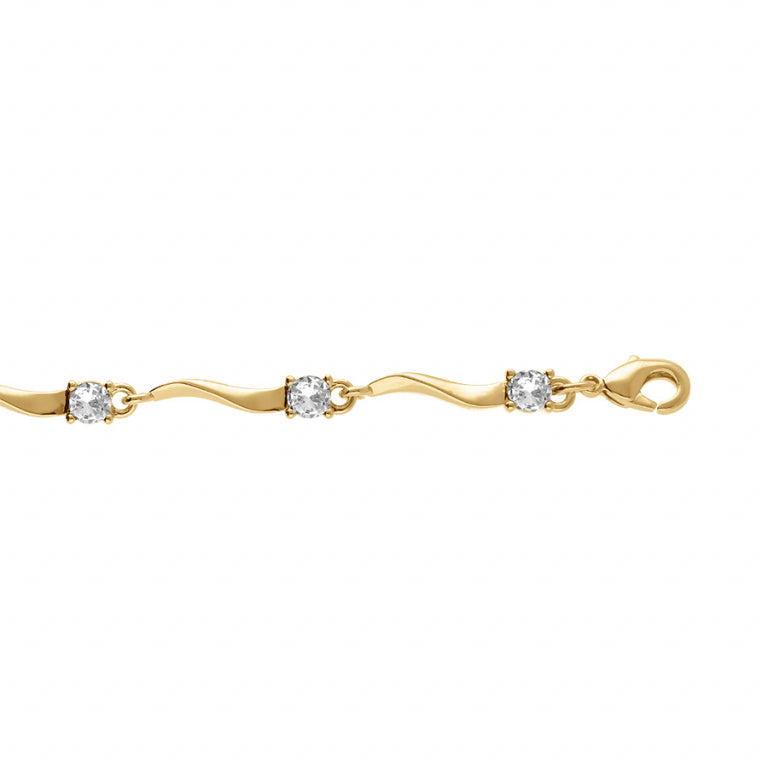 Bracelet mode en Plaqué Or avec oxydes blancs
