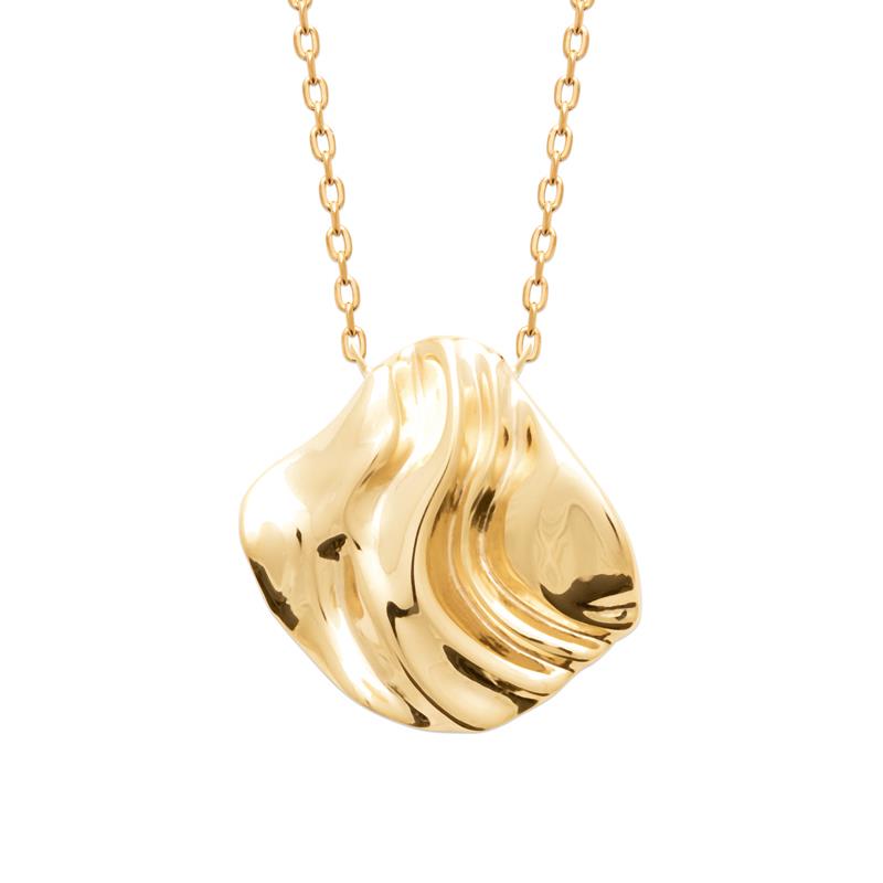 Hypnotic - Crumpled - Necklace - Gold Plated