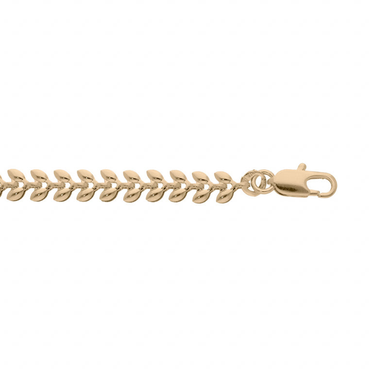 Bracelet maille épi en plaqué or finition polie