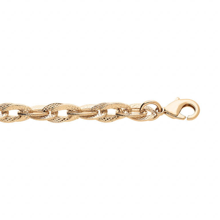 Bracelet mode entrelacs en Plaqué Or avec chaîne ajustable