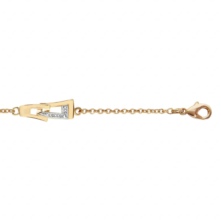 Bracelet mode motifs entrelacés en plaqué or avec pierres blanches