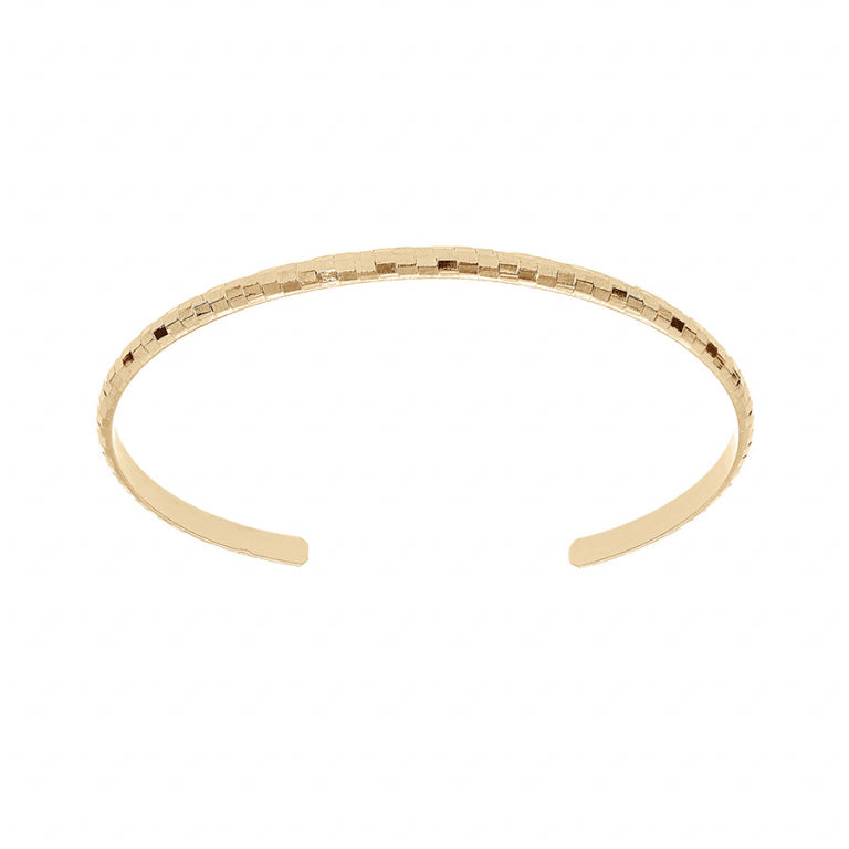 Bracelet mode rigide diamanté en plaqué or