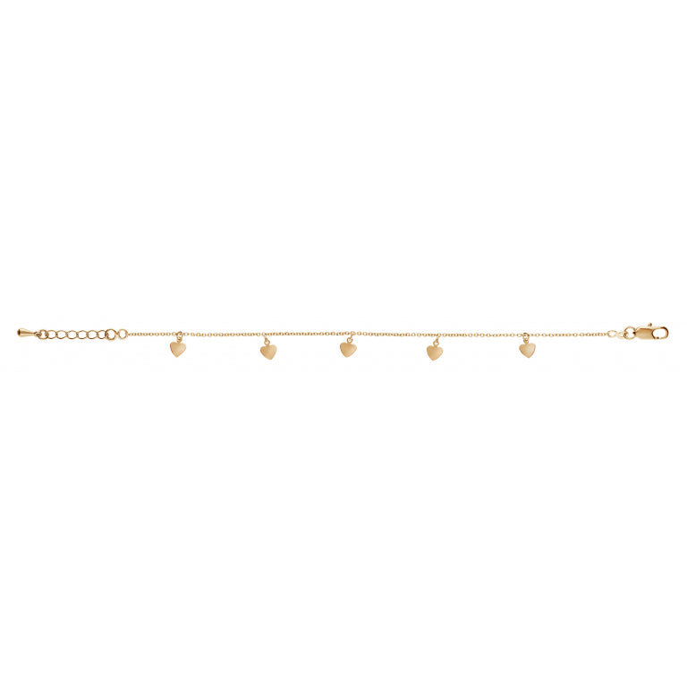 Bracelet pampilles cœurs motif en Plaqué Or