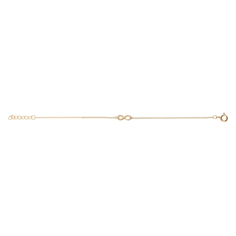 Bracelet mode en plaqué or motif infini et oxydes blancs