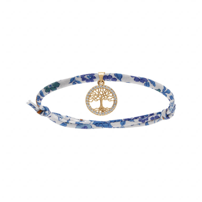 Bracelet mode arbre de vie en plaqué or avec oxydes blancs