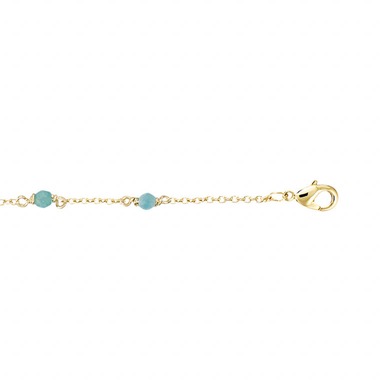 Bracelet mode amazonite véritable en plaqué or