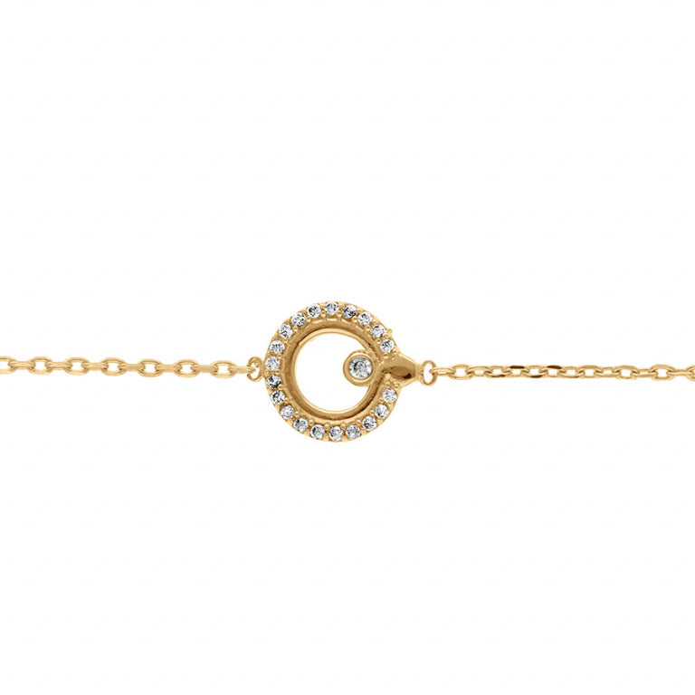 Bracelet cercle oxydes blancs en plaqué or délicat et élégant