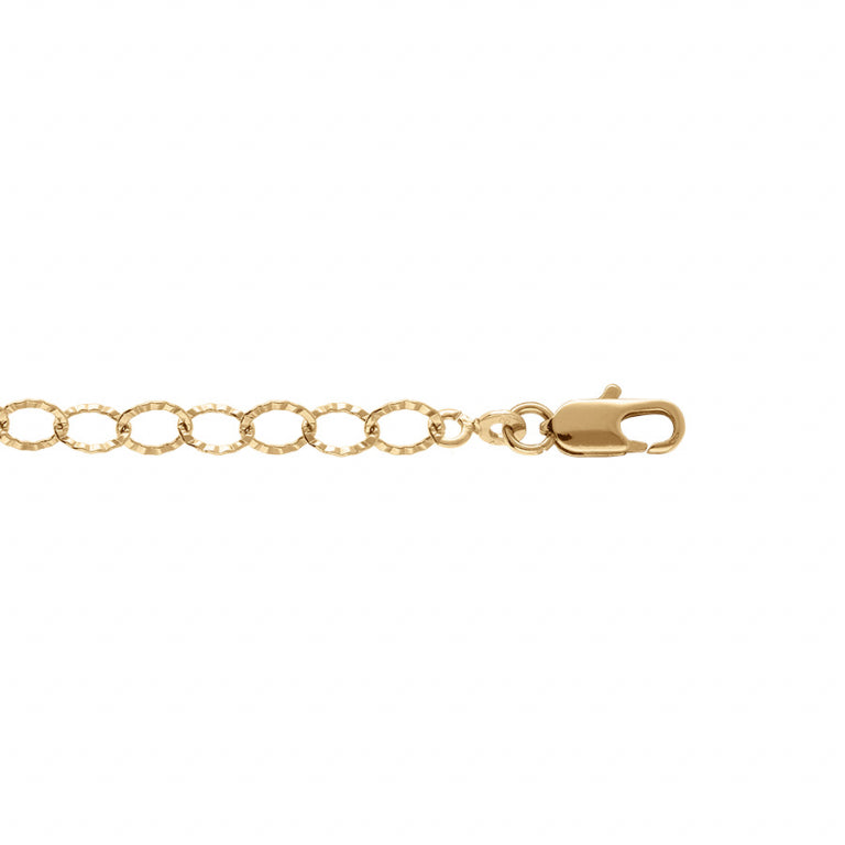 Bracelet mode maillons ovales diamantés en plaqué or