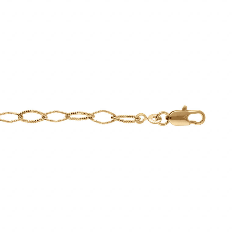 Bracelet mode mailles losanges ciselées en plaqué or