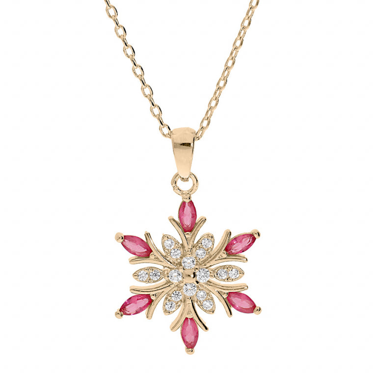 Collier Flocon – Argent Doré à l’Or Fin | Azuline