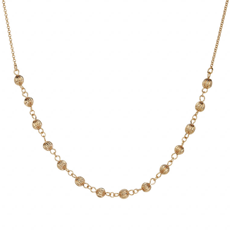 Collier Boules – Argent Doré à l’Or Fin | Azuline vue 2