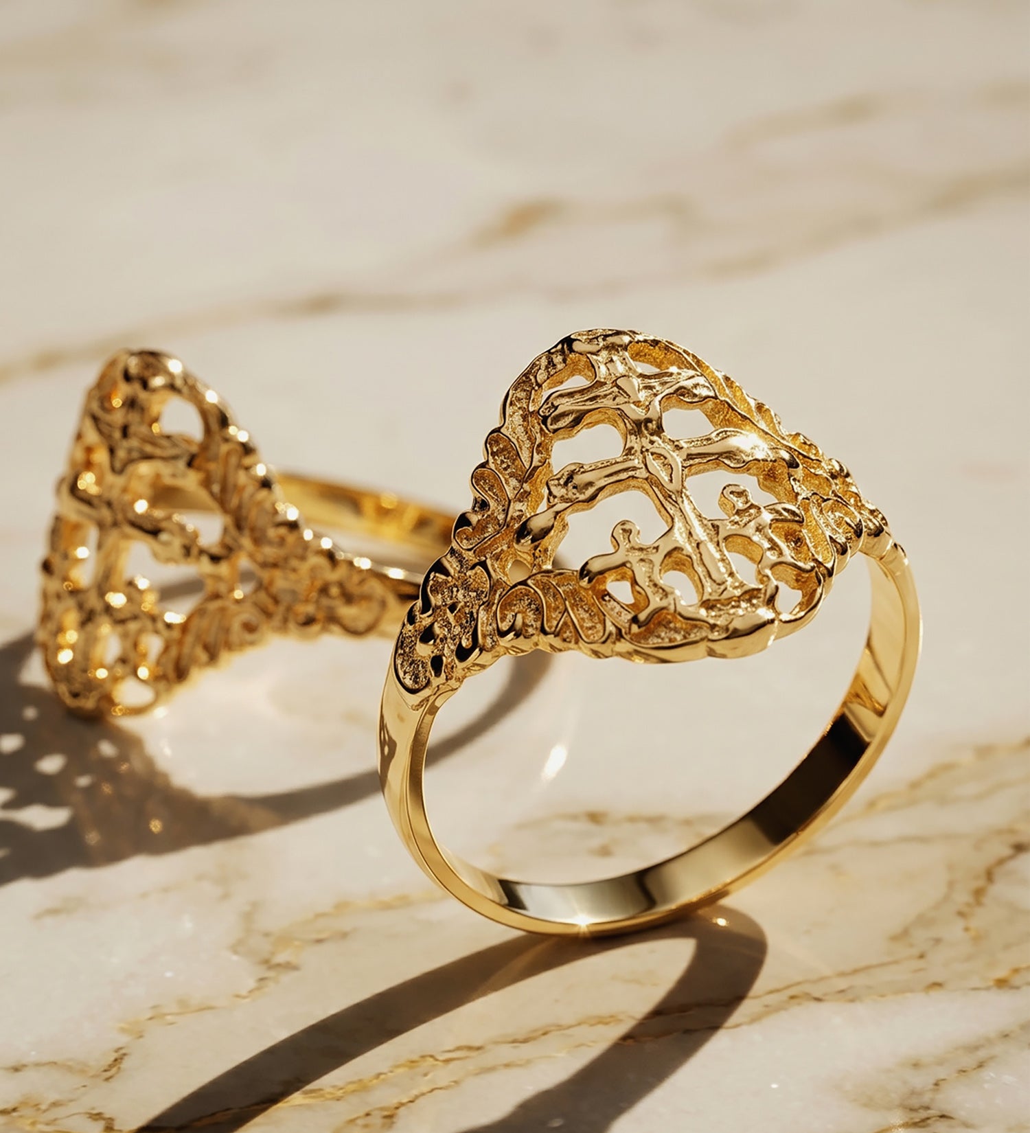 18K Bague Croix Caravaca en Or