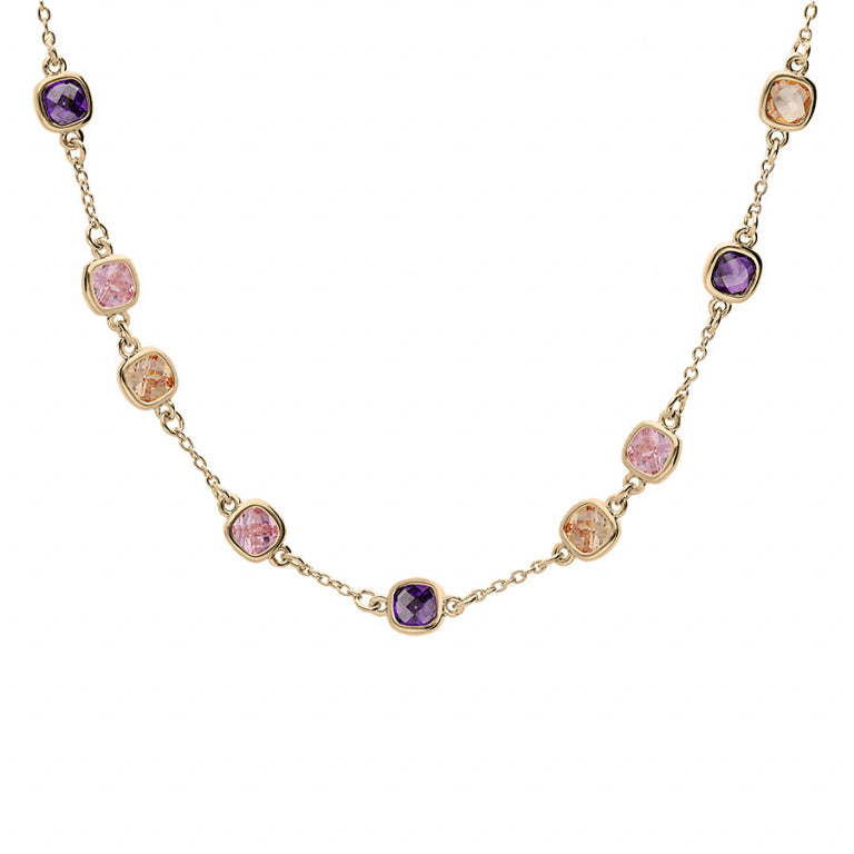 Square Necklace – Silver Gilded with Fine Gold | Azuline view 2