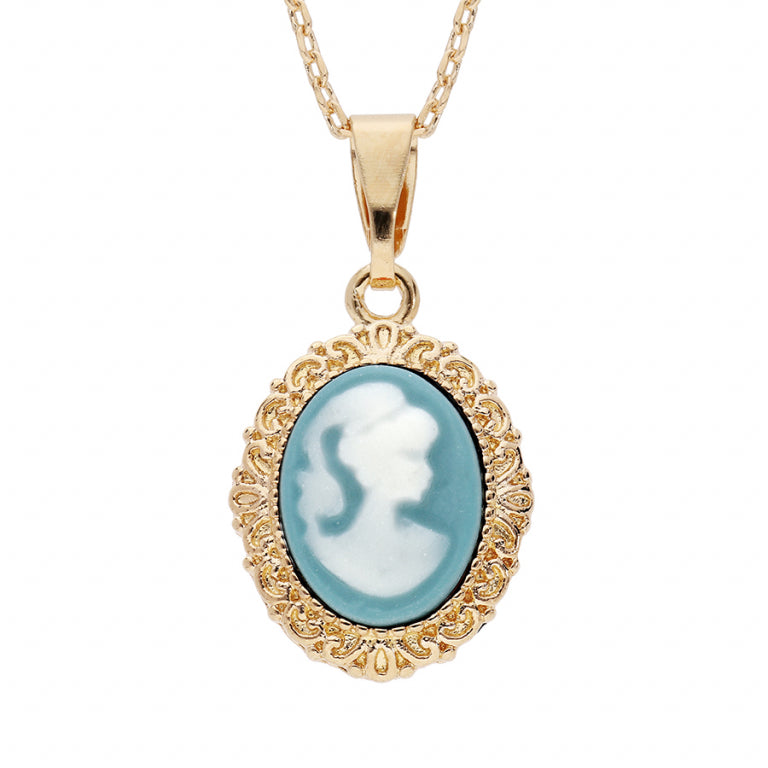 Cameo Necklace – Silver Gilded with Fine Gold | Azuline