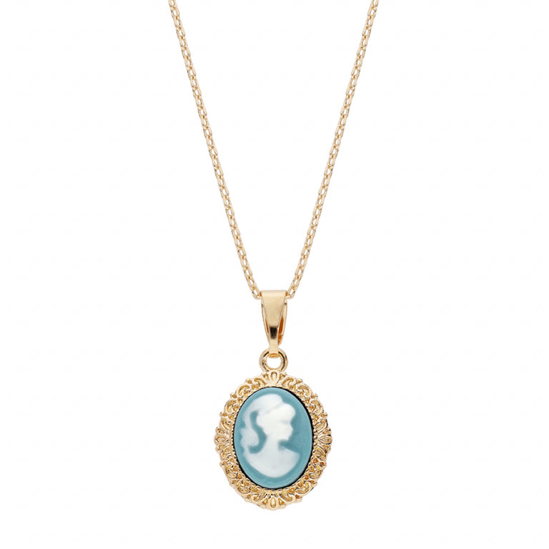 Cameo Necklace – Silver Gilded with Fine Gold | Azuline view 2