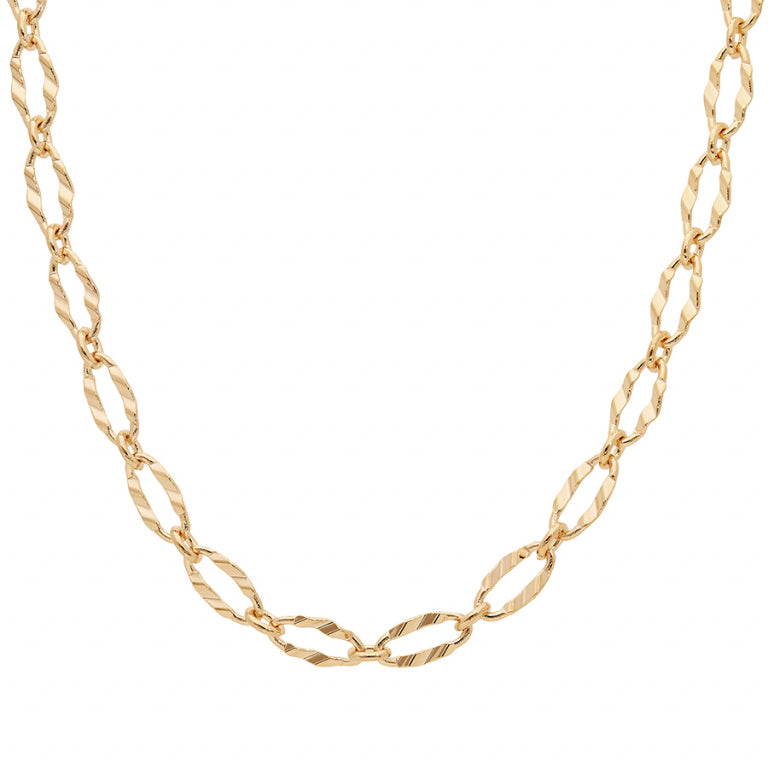 Ovale mesh ketting – verguld | Azulin-weergave 2