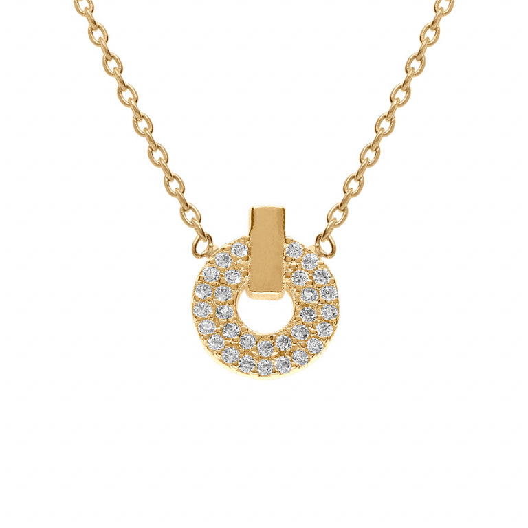 Collier rond en plaqué or avec oxydes de zirconium blancs