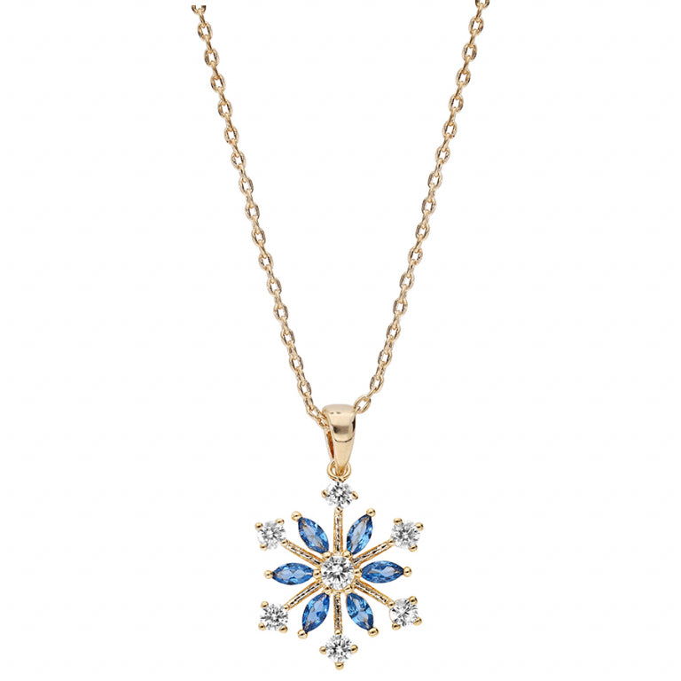 Snowflake Necklace – Gold Plated | Azuline view 2