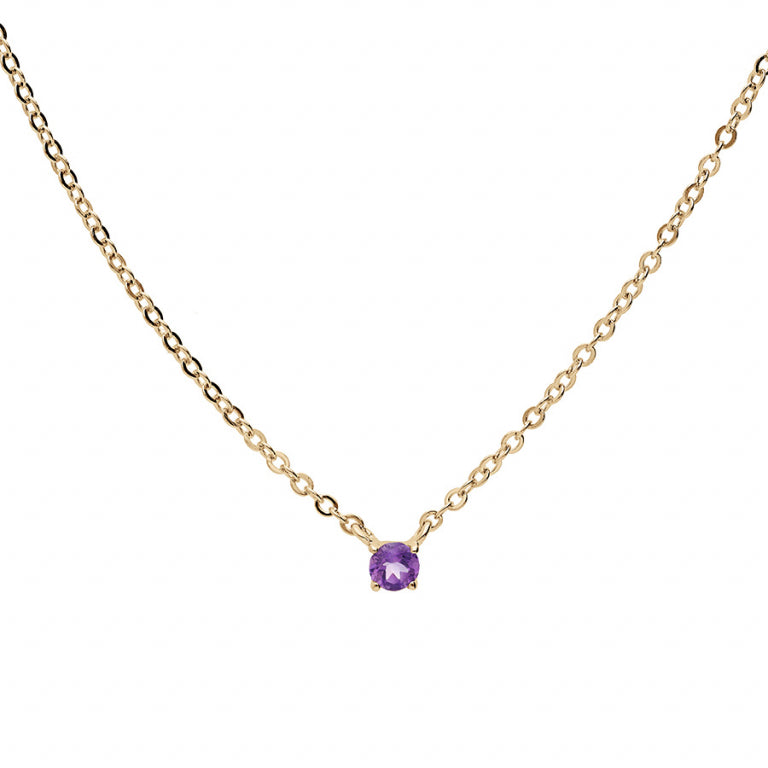 Collier mode améthyste 3mm en Plaqué Or