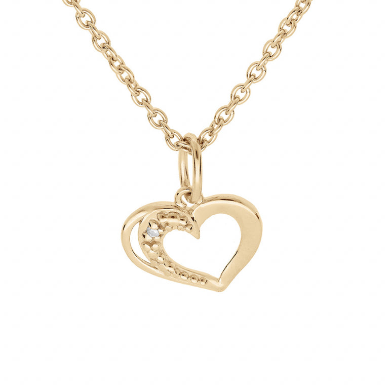 Collier mode cœur en plaqué or avec oxydes de zirconium blancs