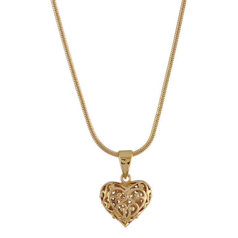 Collier Cœur – Plaqué Or | Azuline vue 2