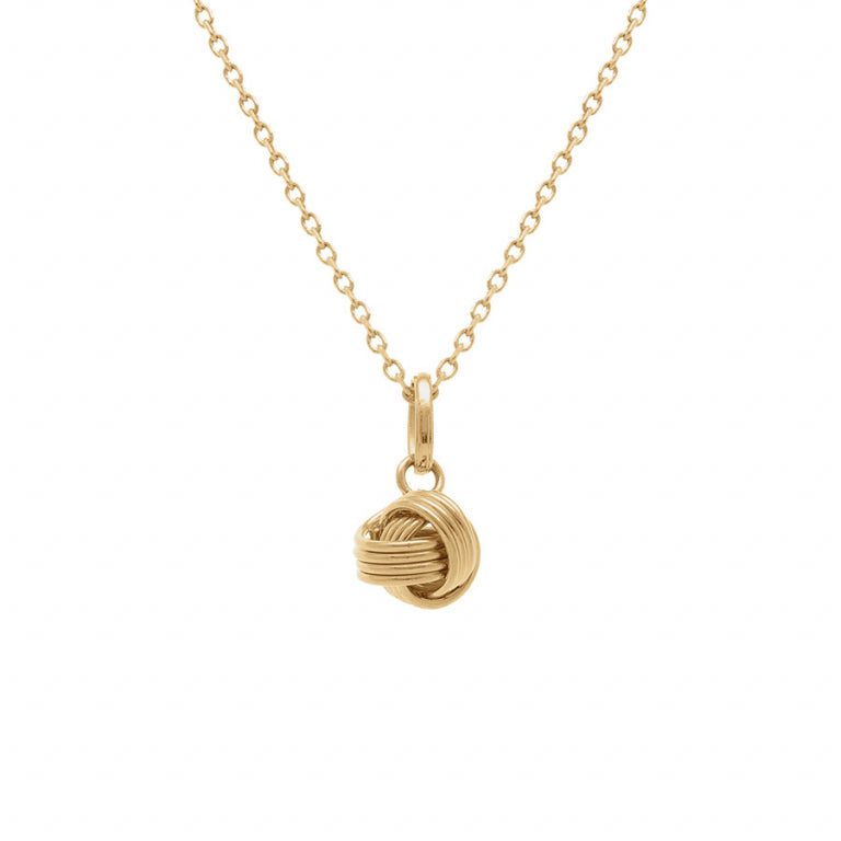 Collier mode nœud d’amour en plaqué or avec pendentif entrelacé