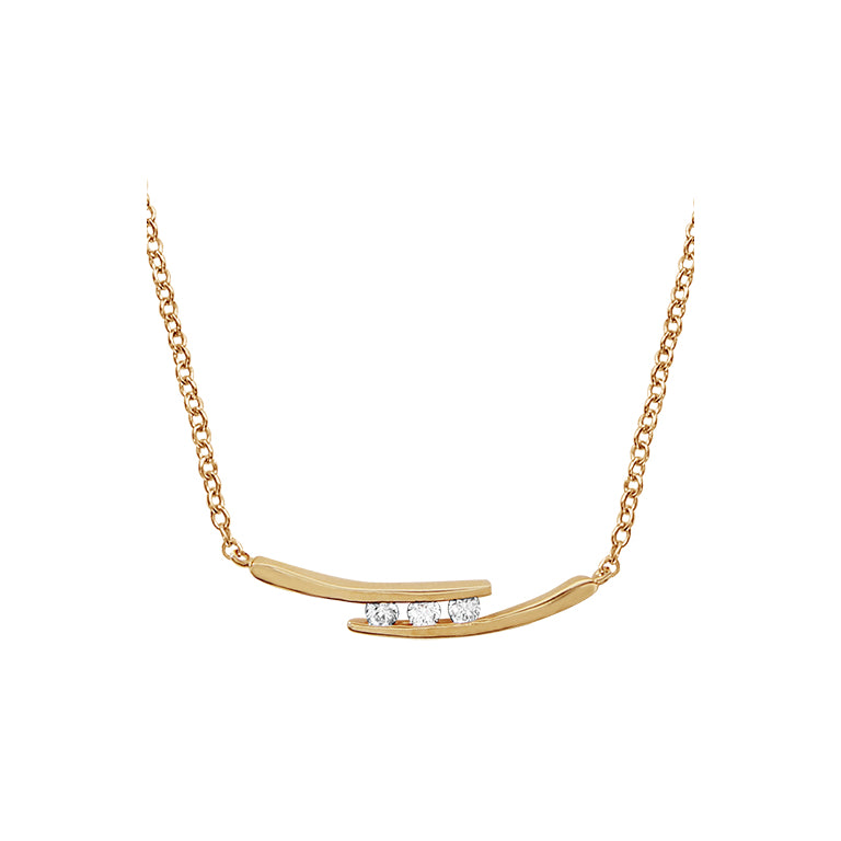 Collier 2 branches en plaqué or avec oxydes de zirconium blancs