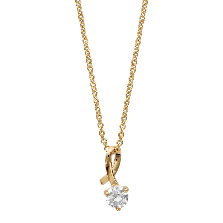 Cubic Zirconia Necklace – Gold Plated | Azuline view 2