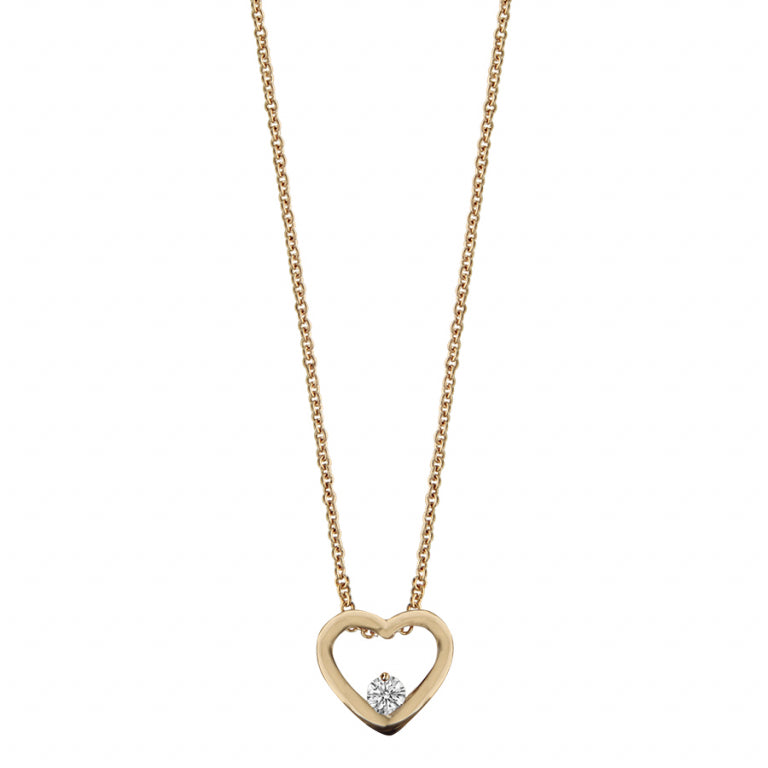 Collier Cœur – Plaqué Or | Azuline vue 2