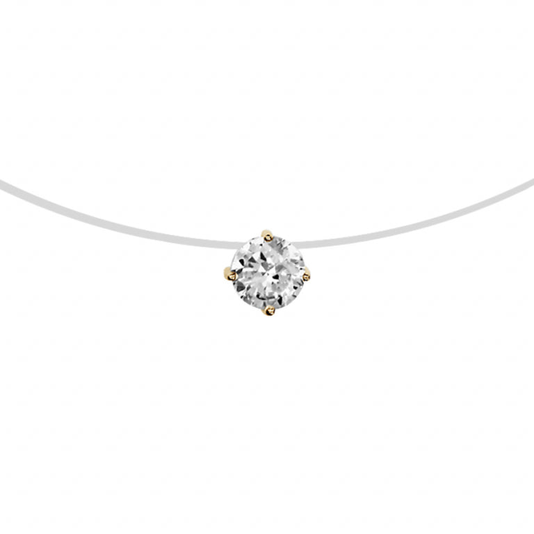 Collier Solitaire – Argent Doré à l’Or Fin | Azuline