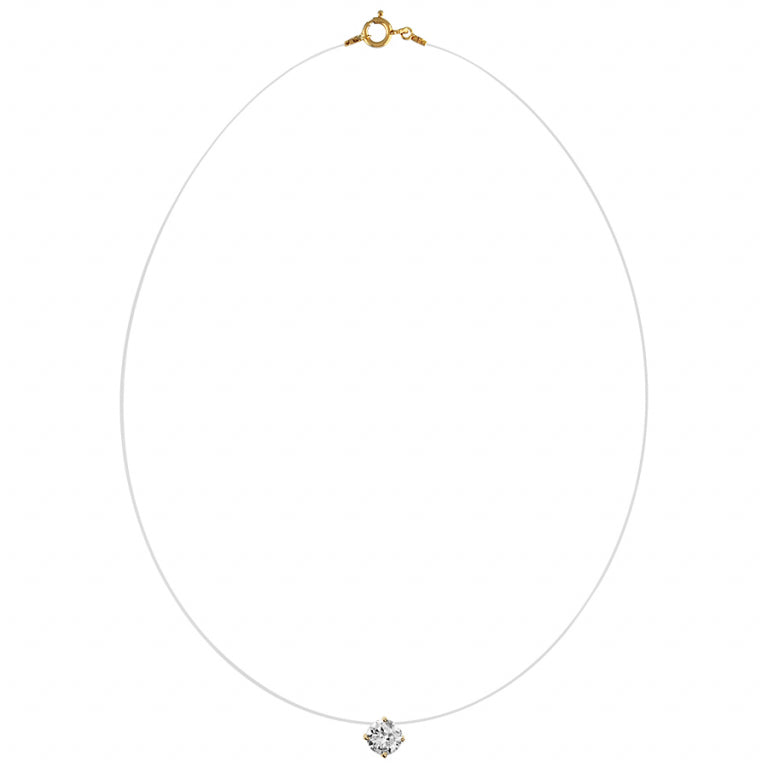 Solitaire Necklace – Silver Gilded with Fine Gold | Azuline view 2