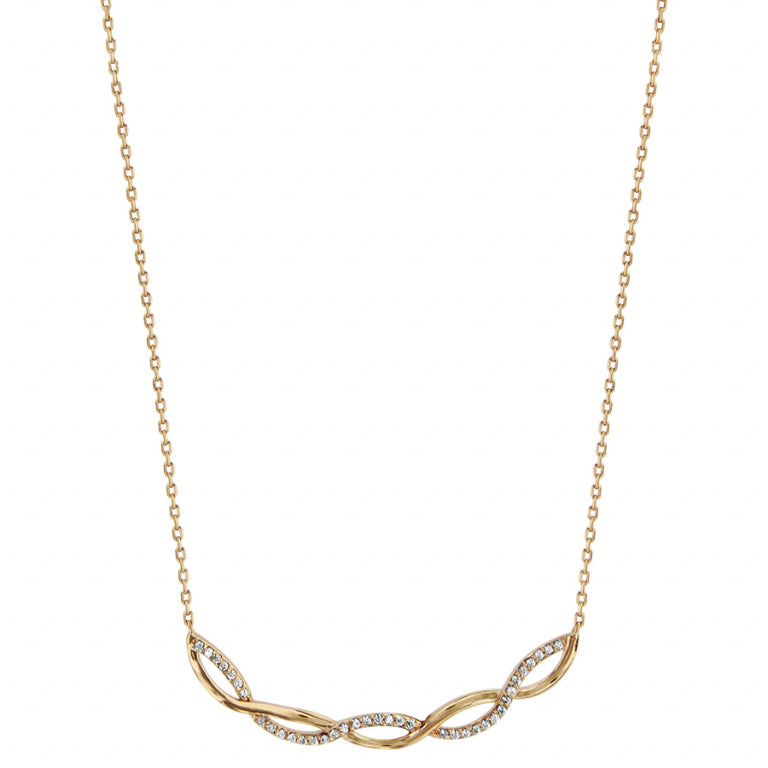 Braid Necklace – Silver Gilded with Fine Gold | Azuline view 2