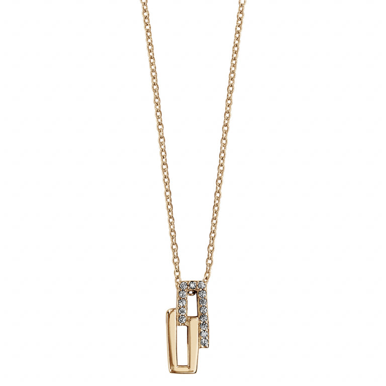 Rechthoekige ketting – Verguld | Azulin-weergave 2