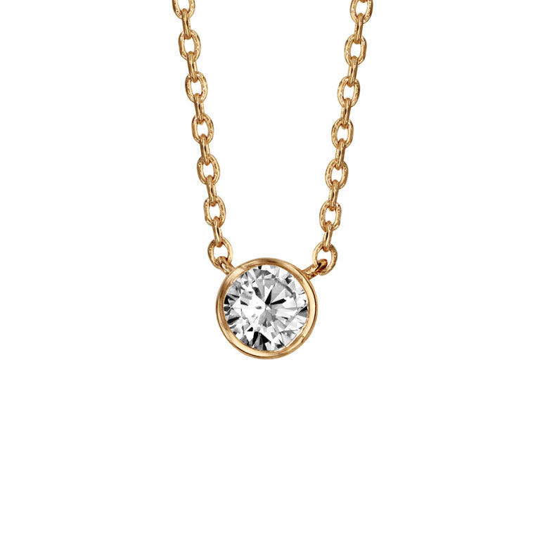 Colier Solitaire – Argint Aurit cu Aur Fin | Azulin
