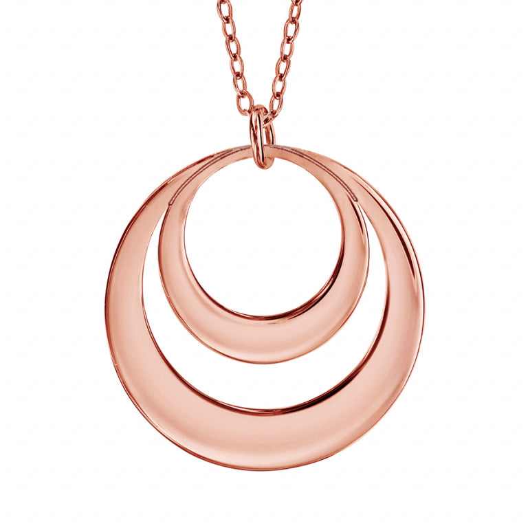 Collier 2 cercles en Plaqué Or pendentif gravable