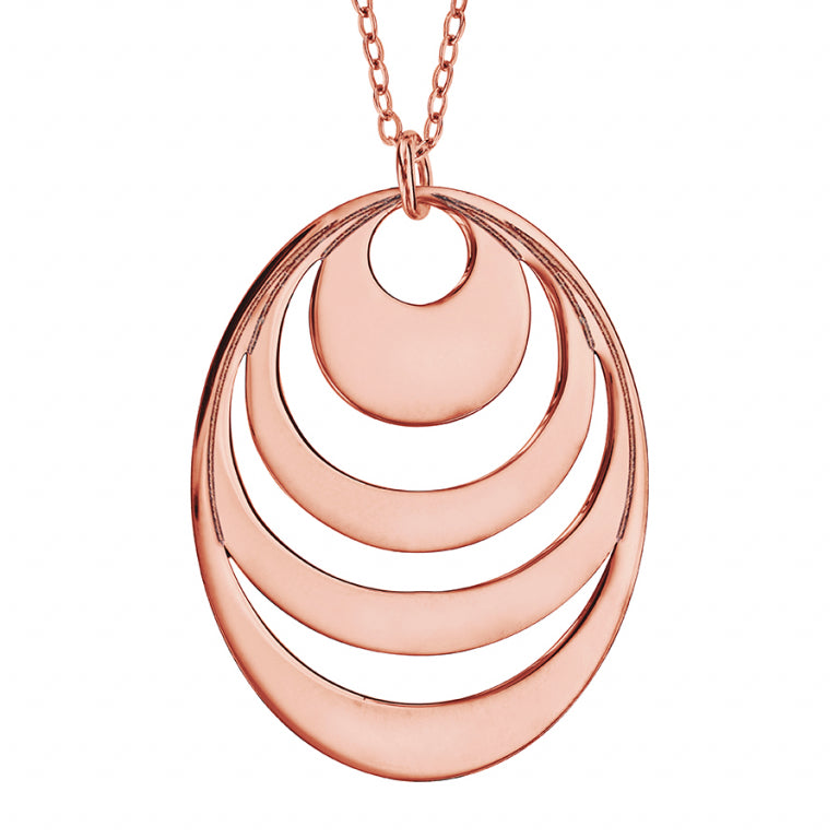 Collier pendentif 4 cercles en plaqué or