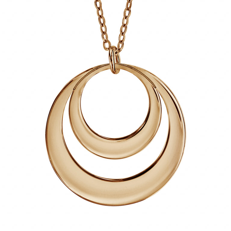 Collier deux cercles gravables en plaqué or élégant