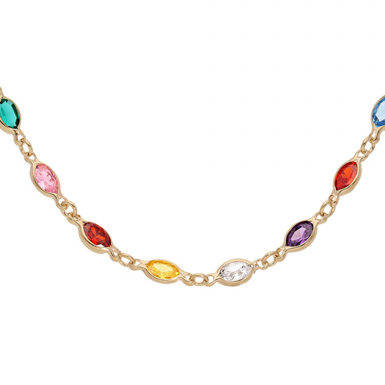 Tutti Fruitti gradiëntketting – zilver verguld met fijn goud | Azulin